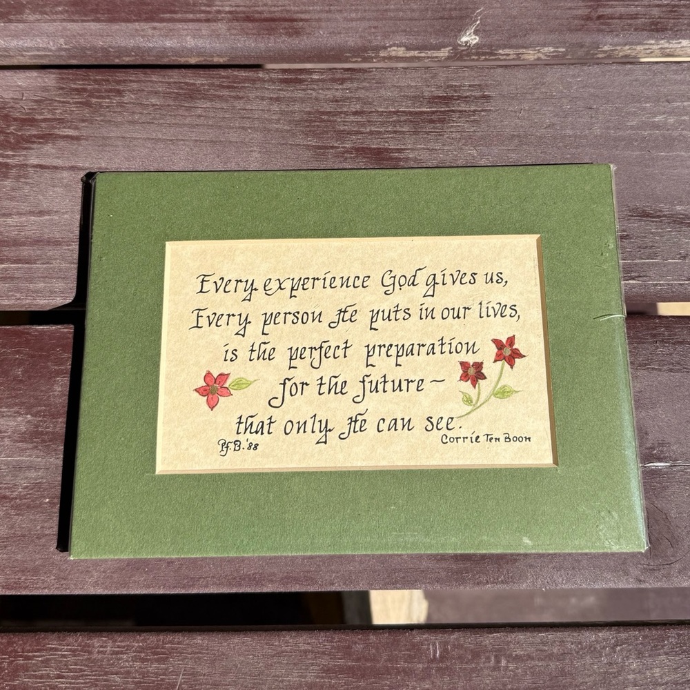 Inspirational Corrie Ten Boon Quote Plaque with Floral Design